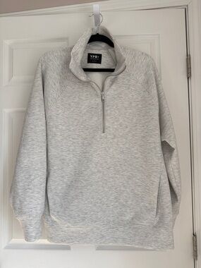 Abercrombie & Fitch Light Gray Half-Zip Pullover Sweater